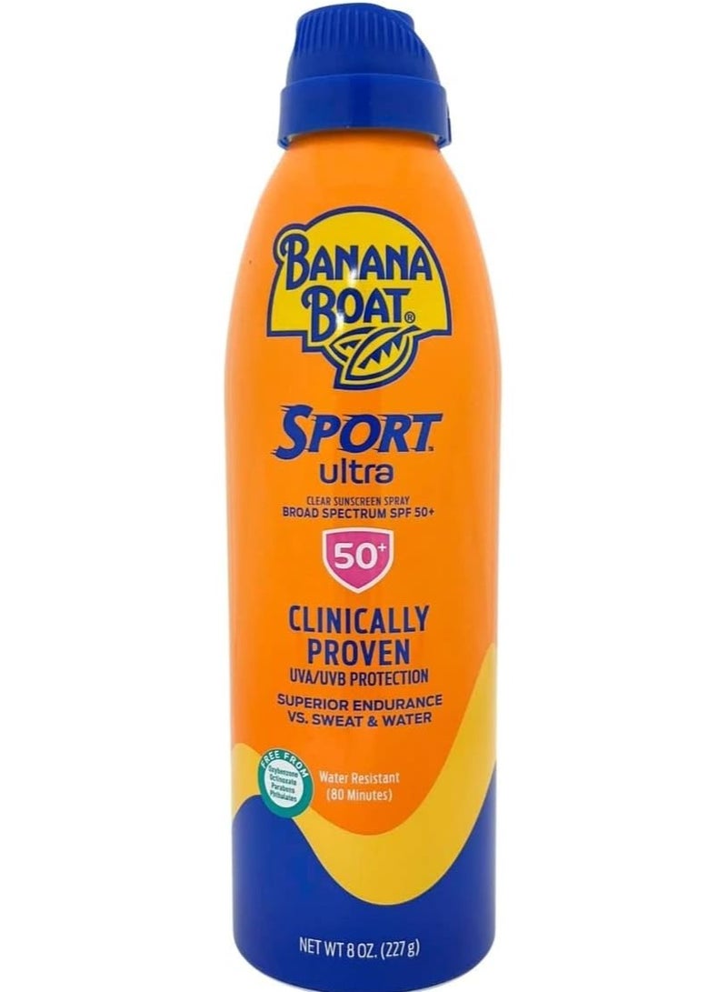 بانانا بوت بخاخ واقي الشمس الرياضي فائق الحماية من أشعة الشمس من بانانا بوت، بعامل حماية من أشعة الشمس 50+ واسع الطيف، 227 جم (8 أونصة) - Image 1
