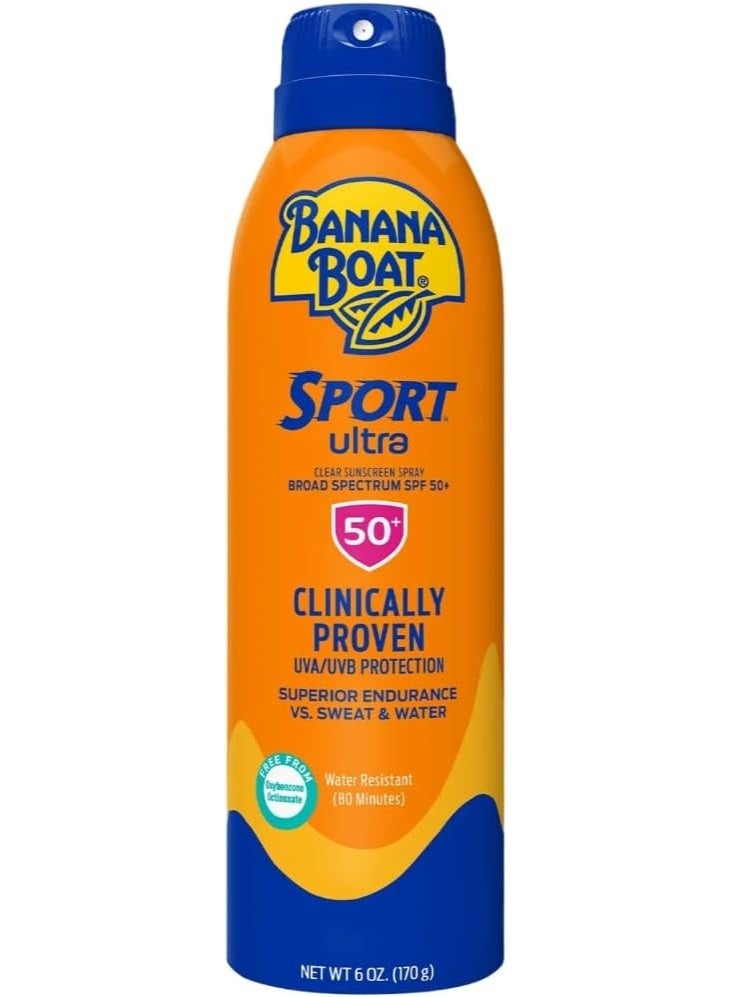 Banana Boat SPORT Ultra Sunscreen Spray, Broad Spectrum SPF 50+, 6 OZ.(170g) - Image 1