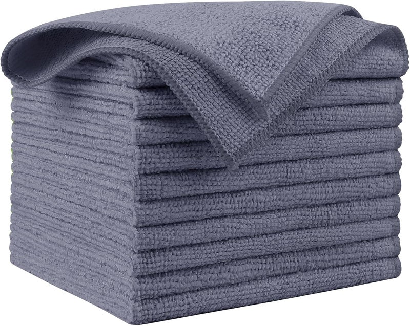 AIDEA Microfiber Cleaning Cloth Grey 10PK, Micro Fiber Cloth for Cleaning Cars, Premium All Purpose Car Towels, Dusting Cloth Cleaning Rags SUVs, House, Kitchen, Window, Workshops, 12"×12" - Image 1