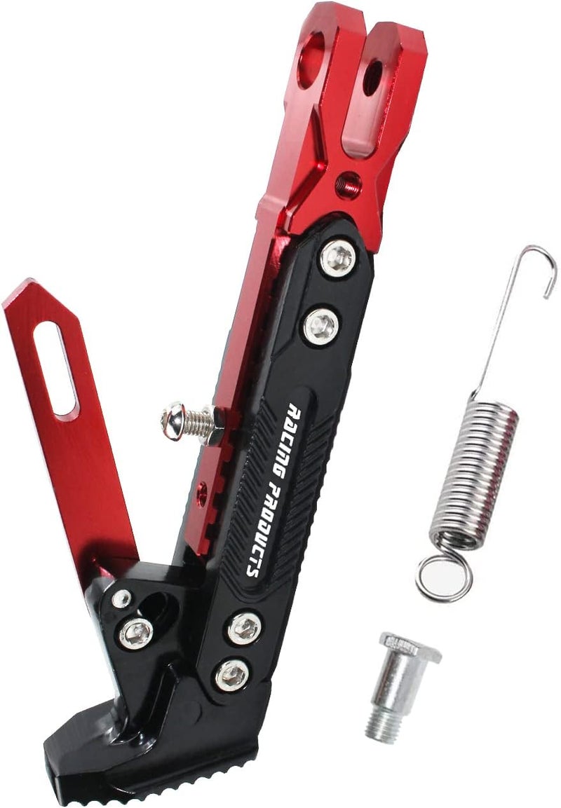 Adsspro Universal Motorcycle Kickstand Accessories Motor Scooter Modified CNC Aluminum Alloy Adjustable Tripod Holder Kickstand Foot Side Support Stand Motor Scooter Motorbike Motocross Dit Pit Bike - Image 1