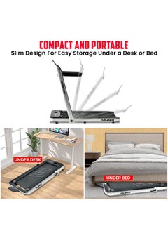 Sparnod Fitness STH-3040 Ultra Slim 2-in-1 Foldable Home Use Treadmill Under Desk Walking Pad fits under bed sofa. No Installation Required, 4 HP Peak motor, 110 kg weight capacity, Bluetooth speakers - pzsku/Z05AEFDD24E0ADDF4B581Z/45/_/1686031597/456e7acc-024c-4e86-a021-def3fc9d678b