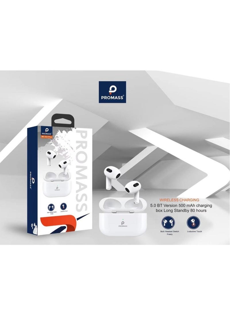 PROMASS - Original Bluetooth Plus headset from Promas, a wireless Bluetooth headset that supports wireless charging, features clear sound and noise isolation, works on all mobile phones such as iPhon - Image 1