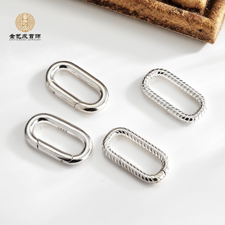 S925 Sterling Silver Pearl Necklace Buckle Heart-Shaped Bracelet Buckle Connection Buckle Head Handmade Diy Accessories Sterling Silver Buckle - Image 3