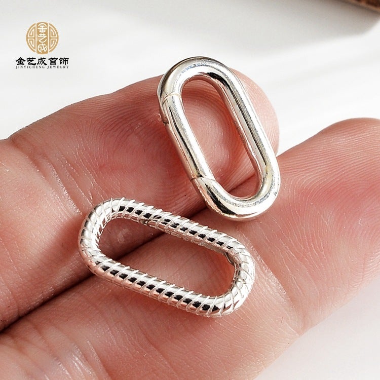 S925 Sterling Silver Pearl Necklace Buckle Heart-Shaped Bracelet Buckle Connection Buckle Head Handmade Diy Accessories Sterling Silver Buckle - Image 5