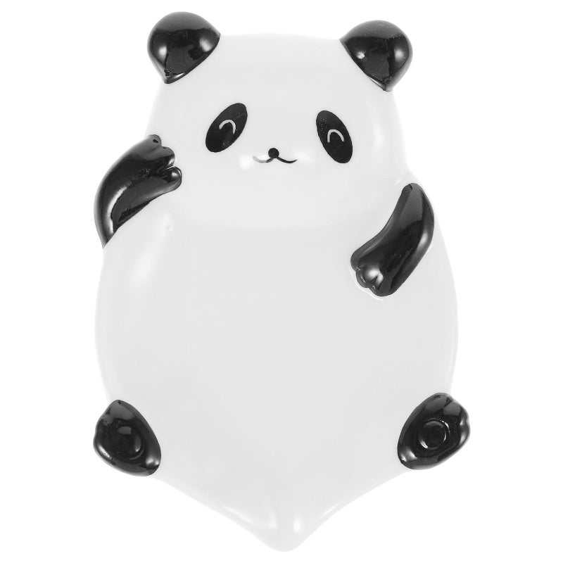 White Ceramic Panda Soap Dish with Drainage for Sink and Kitchen Counter - Image 2