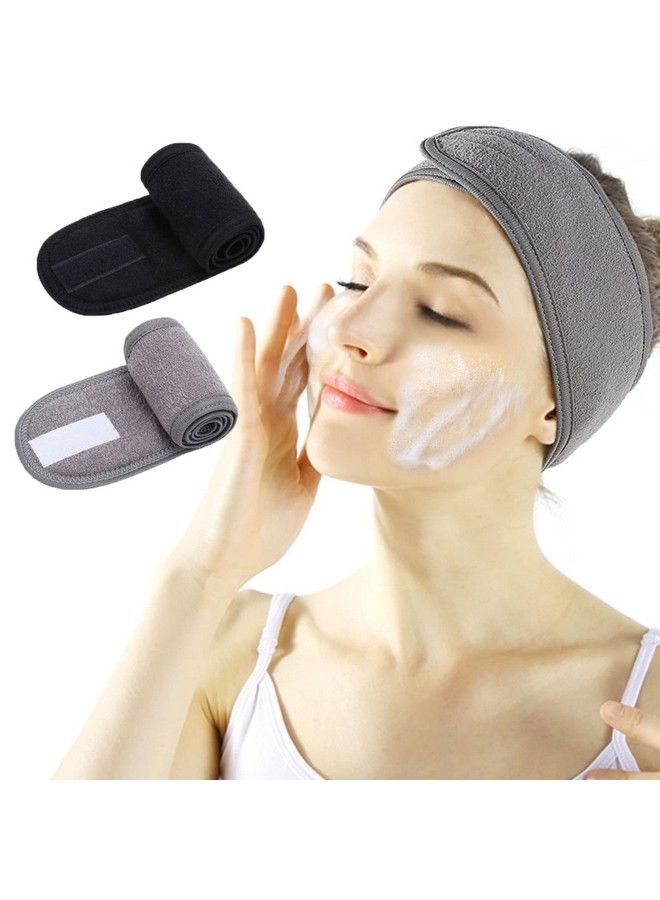 LADES Facial Spa Headband Makeup Shower Bath Wrap Sport Headband Terry Cloth Adjustable Stretch Towel With Magic Tape - Image 1