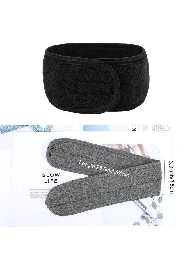 LADES Facial Spa Headband Makeup Shower Bath Wrap Sport Headband Terry Cloth Adjustable Stretch Towel With Magic Tape - Image 4