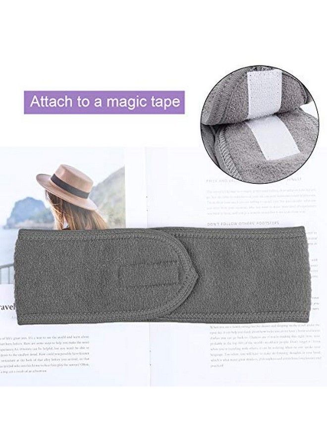 LADES Facial Spa Headband Makeup Shower Bath Wrap Sport Headband Terry Cloth Adjustable Stretch Towel With Magic Tape - Image 5