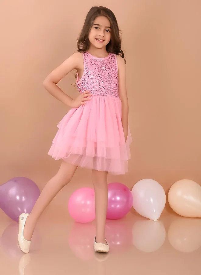 LILPICKS Sequin Tulle Party Dress