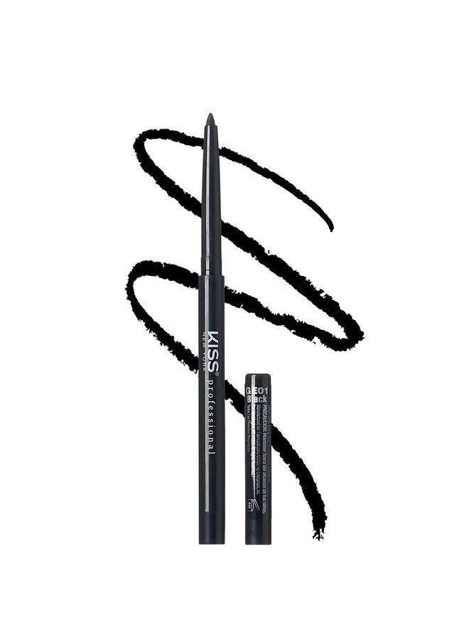 kiss new york Pro Intense Gel Eyeliner with Builtin Sharpener Waterproof Smudgeproof Long Lasting Gel Eyeliner Pencil (Black)  - Image 1