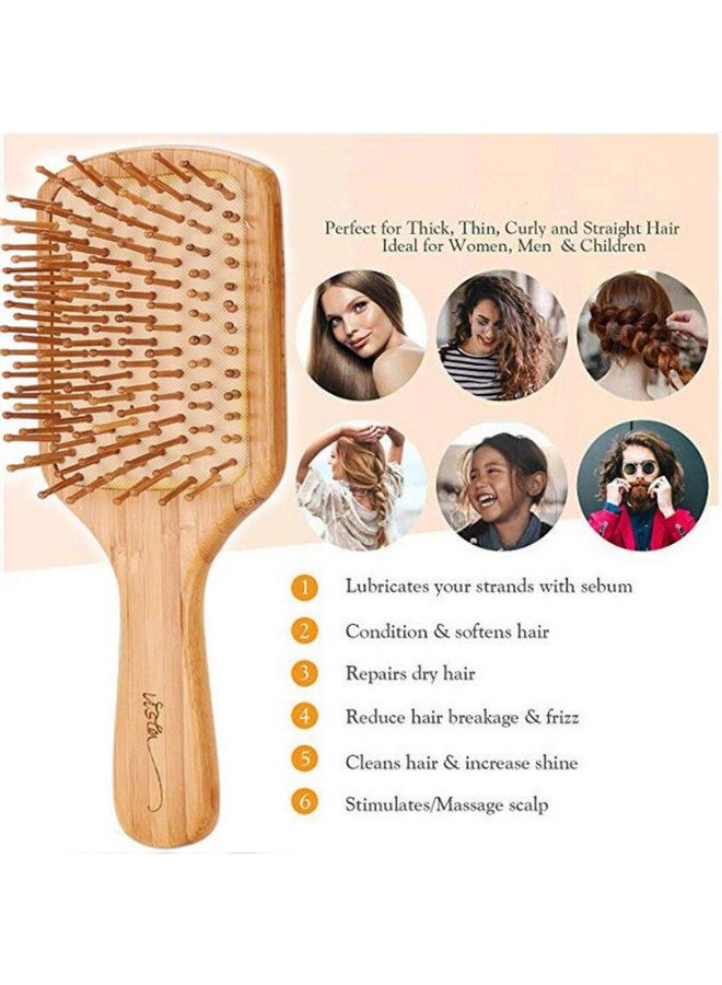 Vista Bamboo Hair Brush For Longthickcurlywavydry Or Damaged Hair Bamboo Combs For Hair Reducing Hair Breakage And Frizzy No More Tangle Bamboo Hairbrush - Image 4
