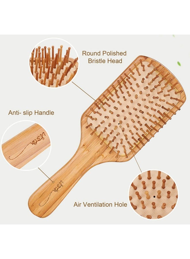Vista Bamboo Hair Brush For Longthickcurlywavydry Or Damaged Hair Bamboo Combs For Hair Reducing Hair Breakage And Frizzy No More Tangle Bamboo Hairbrush - Image 2