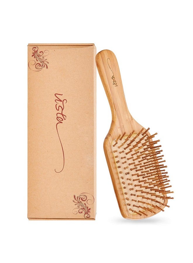 Vista Bamboo Hair Brush For Longthickcurlywavydry Or Damaged Hair Bamboo Combs For Hair Reducing Hair Breakage And Frizzy No More Tangle Bamboo Hairbrush - Image 1
