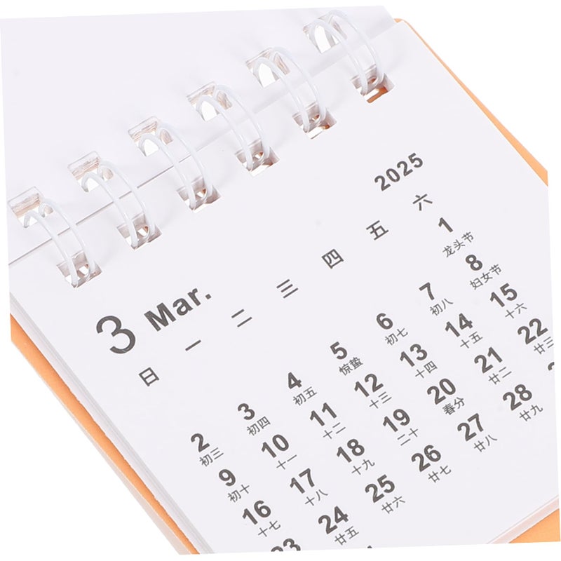 Compact Monthly Lunar Calendar Planner Spiral Feng Shui Desk Calendar for Home Office Daily Scheduling - Image 4