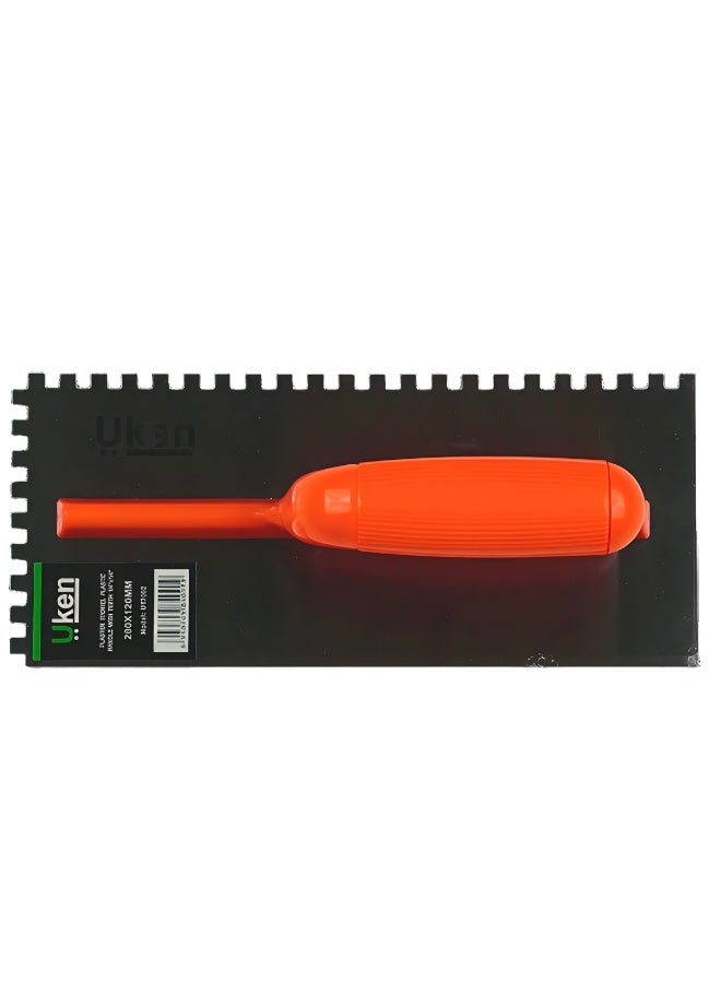 Uken Plaster Trowel Plastic Handle With Teeth 1/4'' 280x120mm (U17002)