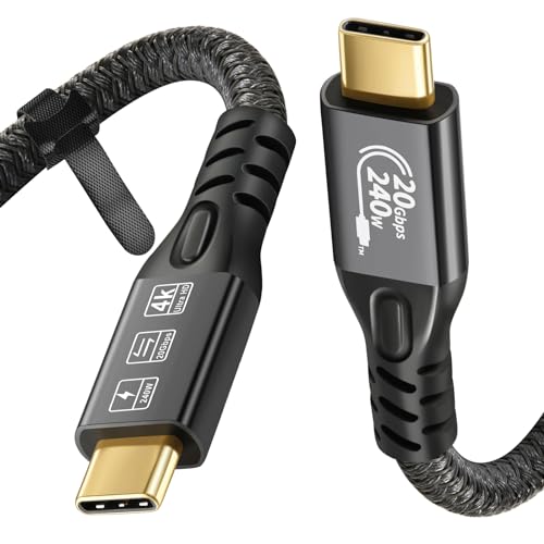 CHENLENIC USB C Cable 3.2 Gen 2X2 20Gbps, Type C 4K@60Hz UHD Video 5A/240W PD3.1 Fast Charge Cord with E-Marker Compatible with Thunderbolt 3/4 MacBook Pro Samsung Galaxy Pixel Dell Monitor etc - Image 1