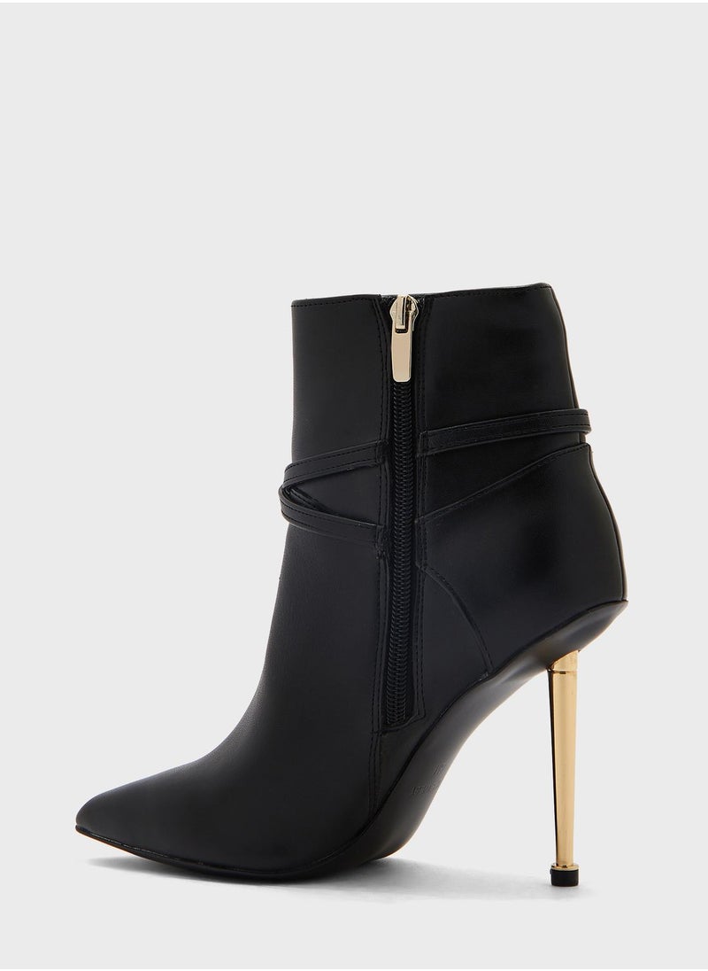 NINE WEST - Pointed Tow High Heel Ankle Boot - Image 1