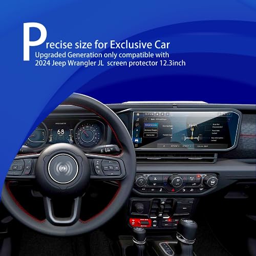XXCIWP 2025 2026 Jeep Wrangler Gladiator Screen Protector for 2024 2025 2026 Jeep Wrangler JL Gladiator 4xe Sport Rubicon X Sahara Willys Sport S 12.3Inch 2024 Wrangler Gladiator Accessories Tempered Glass 12.3'' - Image 2