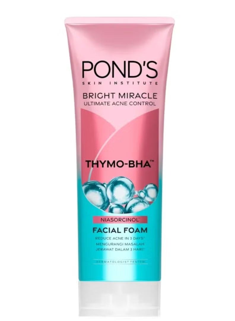 بوندز غسول الوجه بوندز برايت ميركل للتحكم في حب الشباب بثايمو-BHA (نياسورسينول) – 100 جم | يقلل حب الشباب في 3 أيام | غسول تنظيف عميق لبشرة صافية وناعمة - Image 1