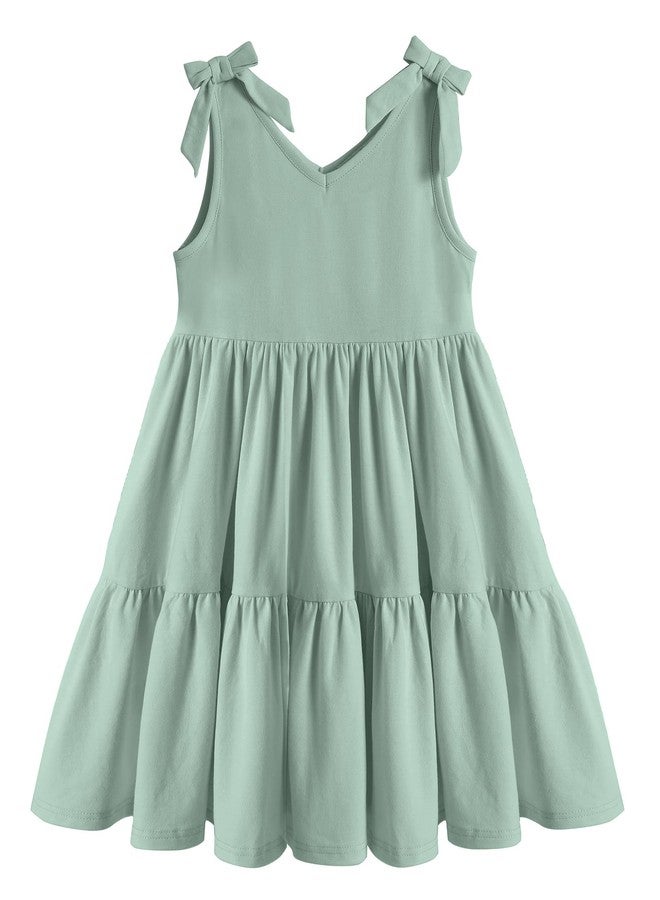 Arshiner Girls Summer Dress Toddler Cute Backless Graduation A-line Flowy Midi Dress Toddler Green Dress Easter Dresses for Girls Size 6 - Image 1