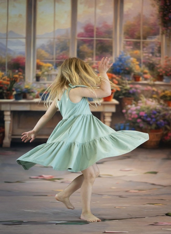 Arshiner Girls Summer Dress Toddler Cute Backless Graduation A-line Flowy Midi Dress Toddler Green Dress Easter Dresses for Girls Size 6 - Image 4