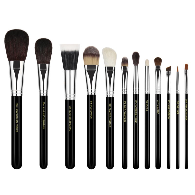 Bdellium Tools Professional Makeup Brush Maestro Series - Complete 12pc. Brush Set with Roll-Up Pouch - Image 1