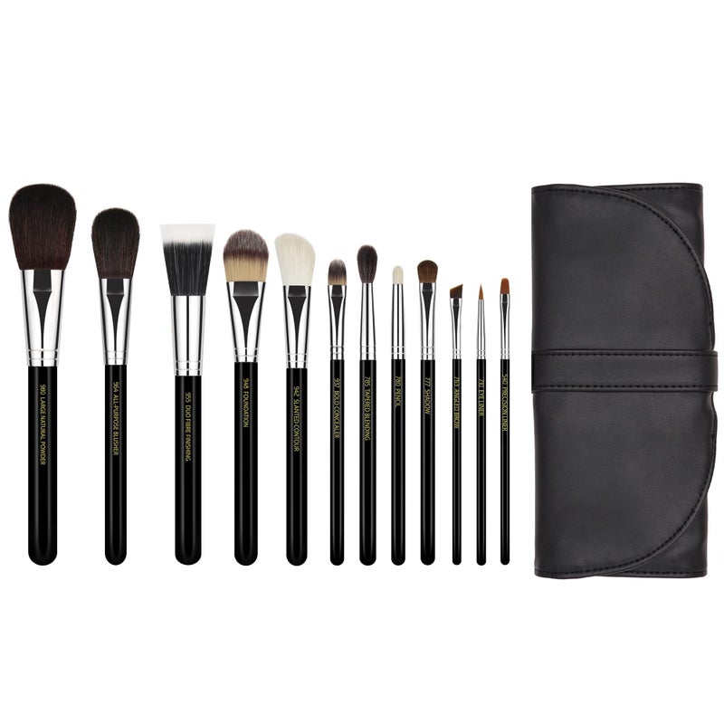 Bdellium Tools Professional Makeup Brush Maestro Series - Complete 12pc. Brush Set with Roll-Up Pouch - Image 2