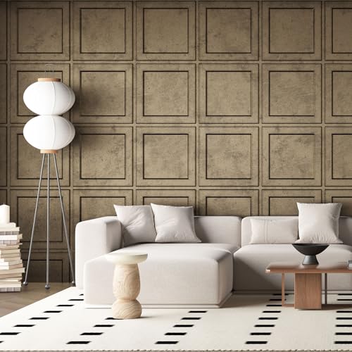WOWSTAR 12-Pack 24"x24" Drop Ceiling Tiles, Waterproof Glue up Ceiling Panels, Modern Style 3D Wall Panels, Antique Gold - Image 4