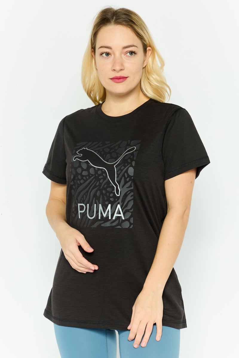 PUMA Women Sportswear Fit Short Sleeve Training T-Shirt, Black - Image 1