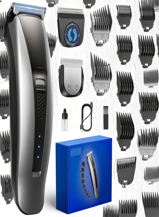 GLAKER Hair Clippers for Men Cordless 2 in 1 Hair Clipper and T-Blade Trimmer Set with 10 Guards 2 Detachable Blades Turbo Motor Hair Grooming Kit for Barbers Ideal Gift for Men - Image 1