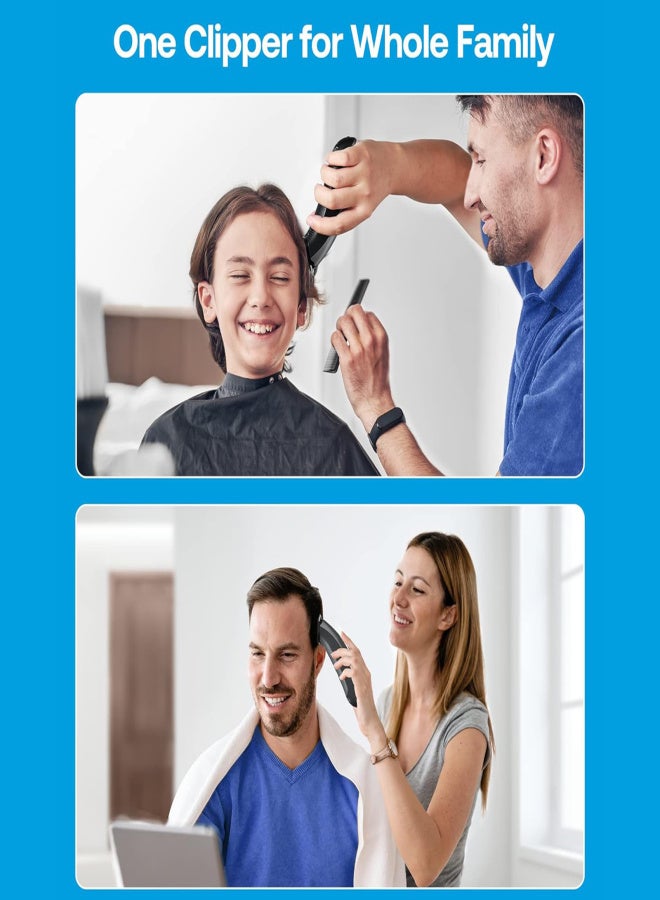 GLAKER Hair Clippers for Men Cordless 2 in 1 Hair Clipper and T-Blade Trimmer Set with 10 Guards 2 Detachable Blades Turbo Motor Hair Grooming Kit for Barbers Ideal Gift for Men - Image 4