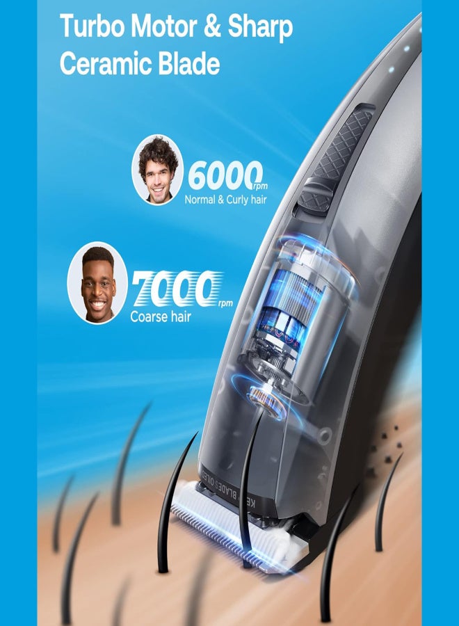 GLAKER Hair Clippers for Men Cordless 2 in 1 Hair Clipper and T-Blade Trimmer Set with 10 Guards 2 Detachable Blades Turbo Motor Hair Grooming Kit for Barbers Ideal Gift for Men - Image 2