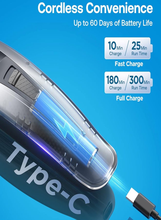 GLAKER Hair Clippers for Men Cordless 2 in 1 Hair Clipper and T-Blade Trimmer Set with 10 Guards 2 Detachable Blades Turbo Motor Hair Grooming Kit for Barbers Ideal Gift for Men - Image 5