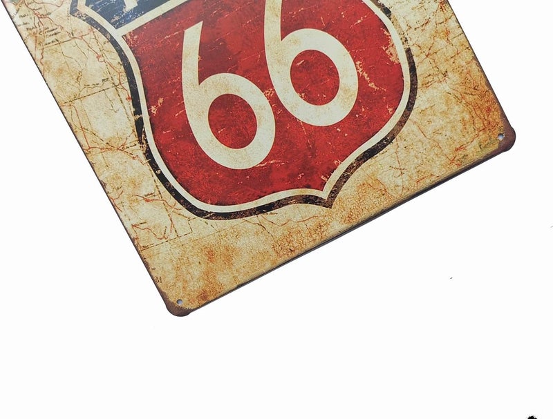 ERLOOD Get Your Kicks Route 66 Metal Retro Wall Plaque Decor Vintage Tin Sign 12 X 8 - Image 3