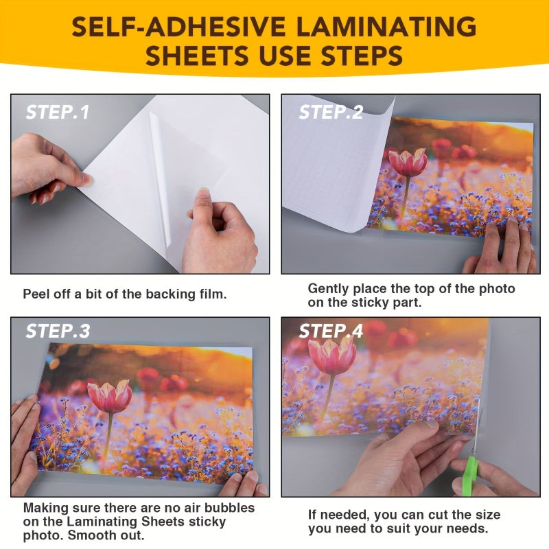 40 Pcs Self Adhesive Laminating Sheets 9 X 12 Inches Clear Self Sealing Laminate Sheets No Machine Needed - Image 4