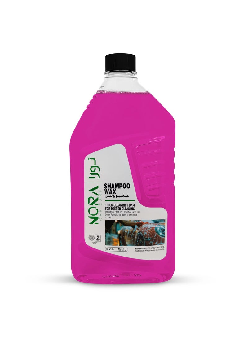 NORA Car Shampoo Wax 1L – High Foam Car Wash Shampoo with Wax Protection, Deep Cleaning Formula, UV Protection, Safe for Paint, Tires, Plastic & Vinyl – N-205 - Image 4