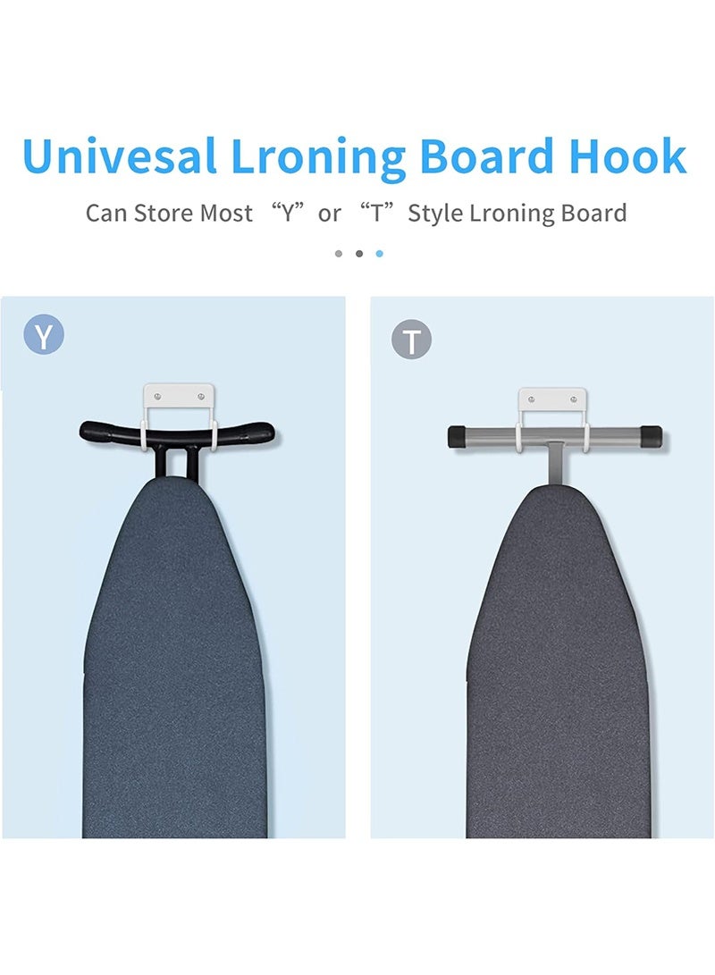 حامل لوح العتاد على الحائط، حامل لوح العتاد بطول 5 بوصات، خطاف لوح العتاد للجدران في غرف الغسيل (أبيض) - Image 4