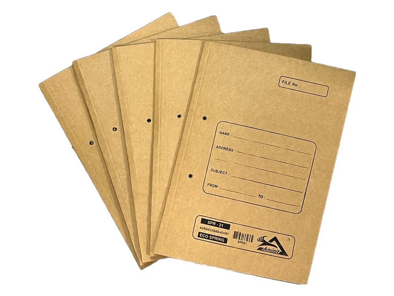 AMINIT Cobra Spring File, File folders for Office, Schools, Colleges and Home Documents,Office Files for Certificate and Documents Useful Folder (Pack of 5) (Brown) - Image 1
