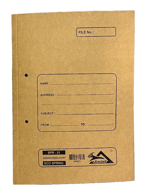 AMINIT Cobra Spring File, File folders for Office, Schools, Colleges and Home Documents,Office Files for Certificate and Documents Useful Folder (Pack of 5) (Brown) - Image 2