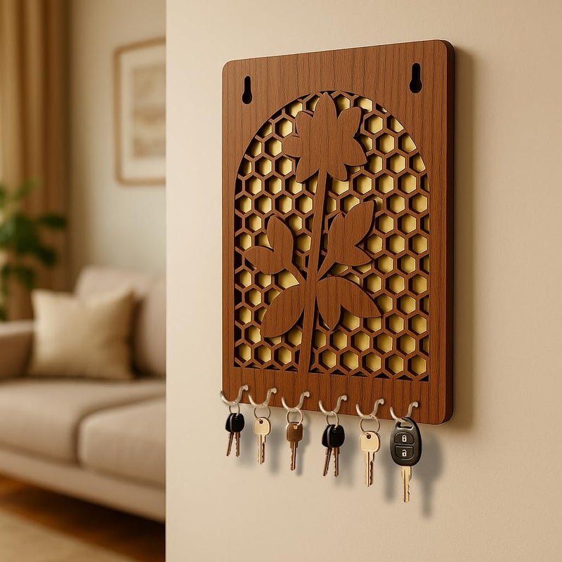 Maefele Key Hanger for Wall (Golden Honeycomb) - Image 1
