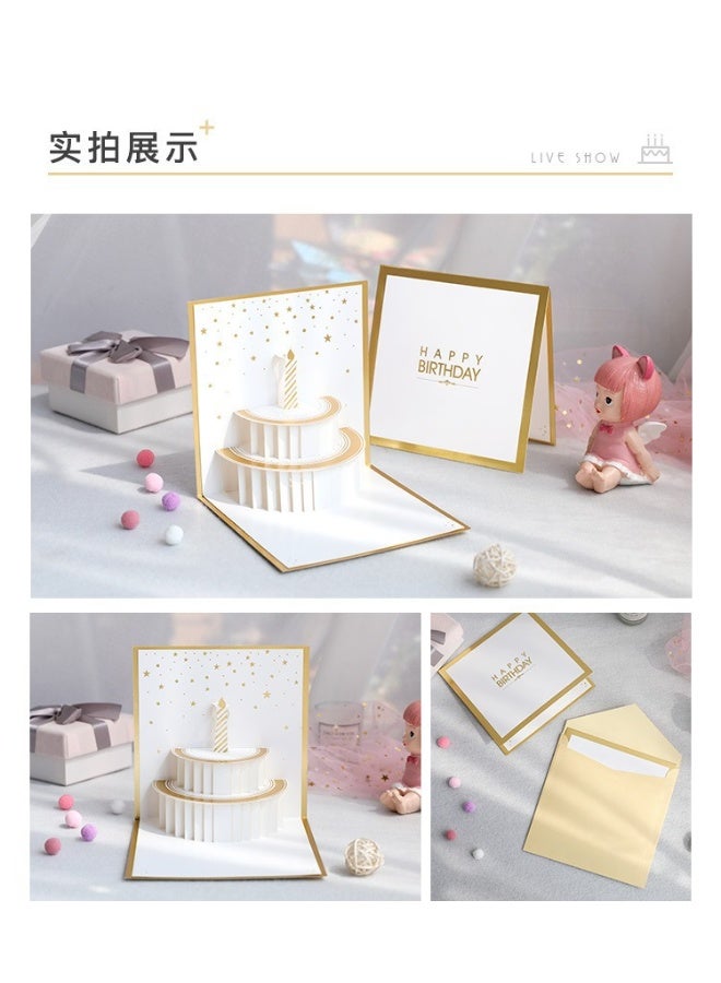 يتوهم أنيق تصميم 3D بطاقة المنبثقة ، بطاقة المعايدة لعيد ميلاد ، بطاقة هدايا Cardstock قوية وصلبة أفضل لعيد ميلاد والتخرج والذكرى السنوية - Image 2