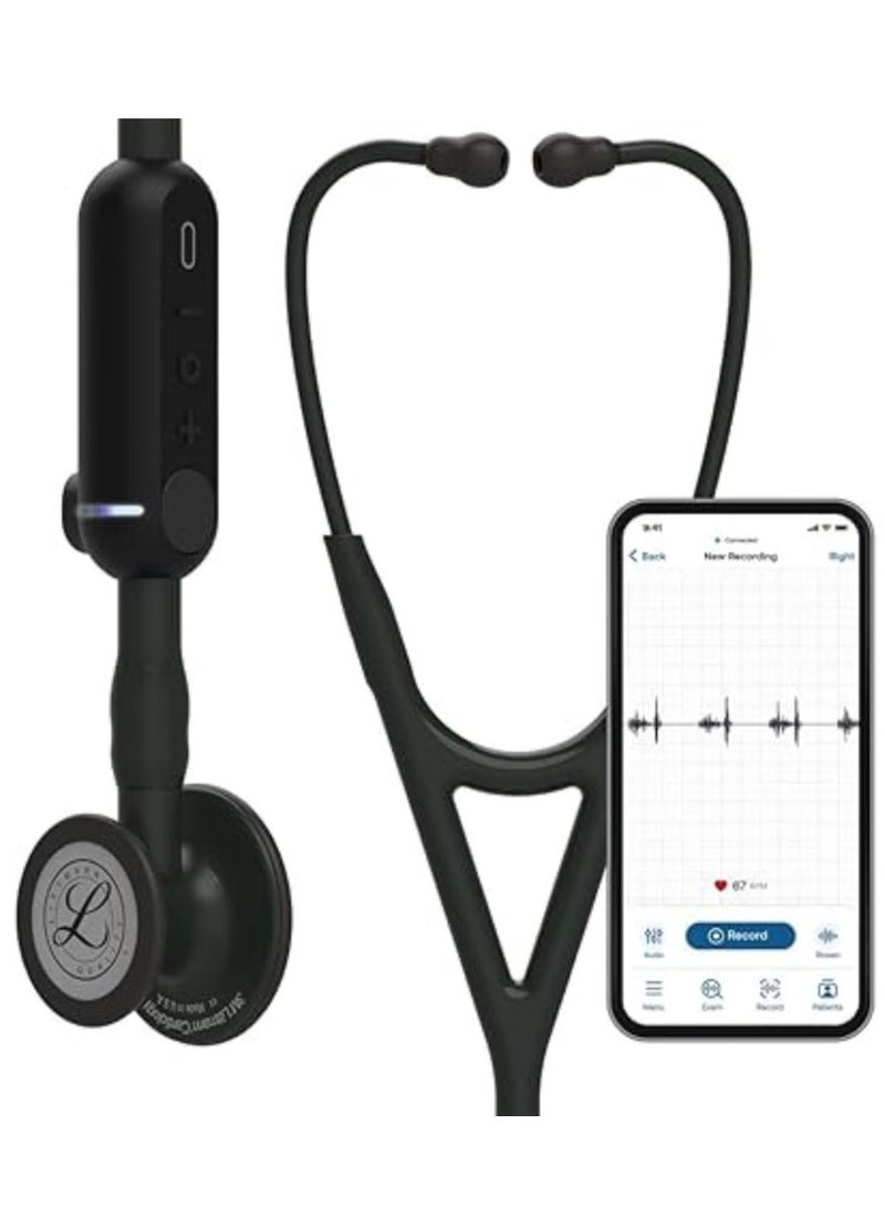 ليتمان سماعة الطبيب الرقمية ليتمان 3M كور ، قطعة صدر سوداء ، أنبوب ، جذع وسماعة ، 27 بوصة ، 8480 - Image 1