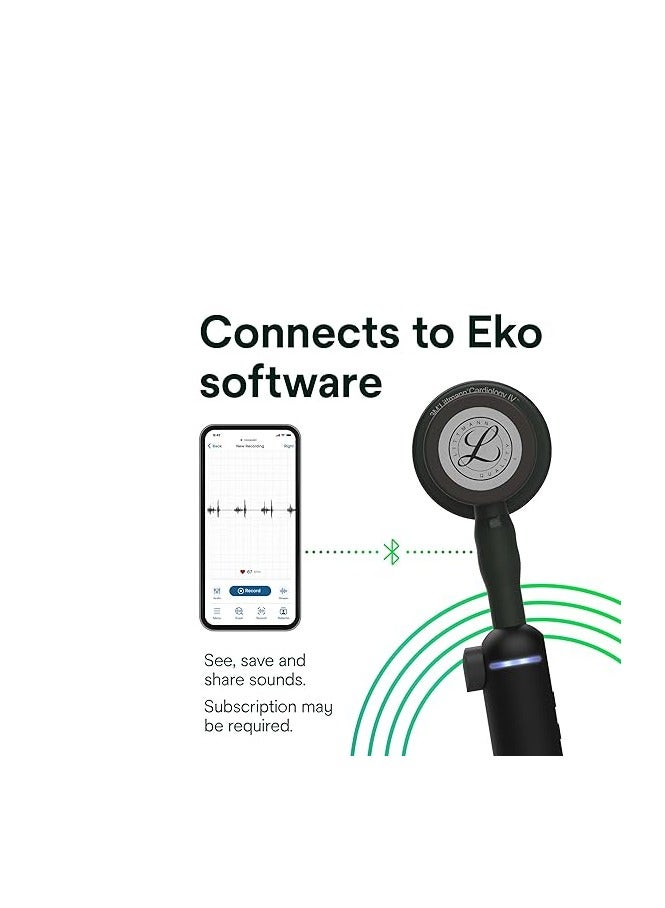 ليتمان سماعة الطبيب الرقمية ليتمان 3M كور ، قطعة صدر سوداء ، أنبوب ، جذع وسماعة ، 27 بوصة ، 8480 - Image 2