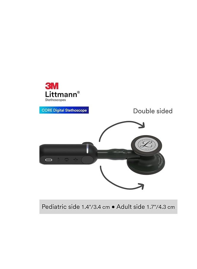 ليتمان سماعة الطبيب الرقمية ليتمان 3M كور ، قطعة صدر سوداء ، أنبوب ، جذع وسماعة ، 27 بوصة ، 8480 - Image 3