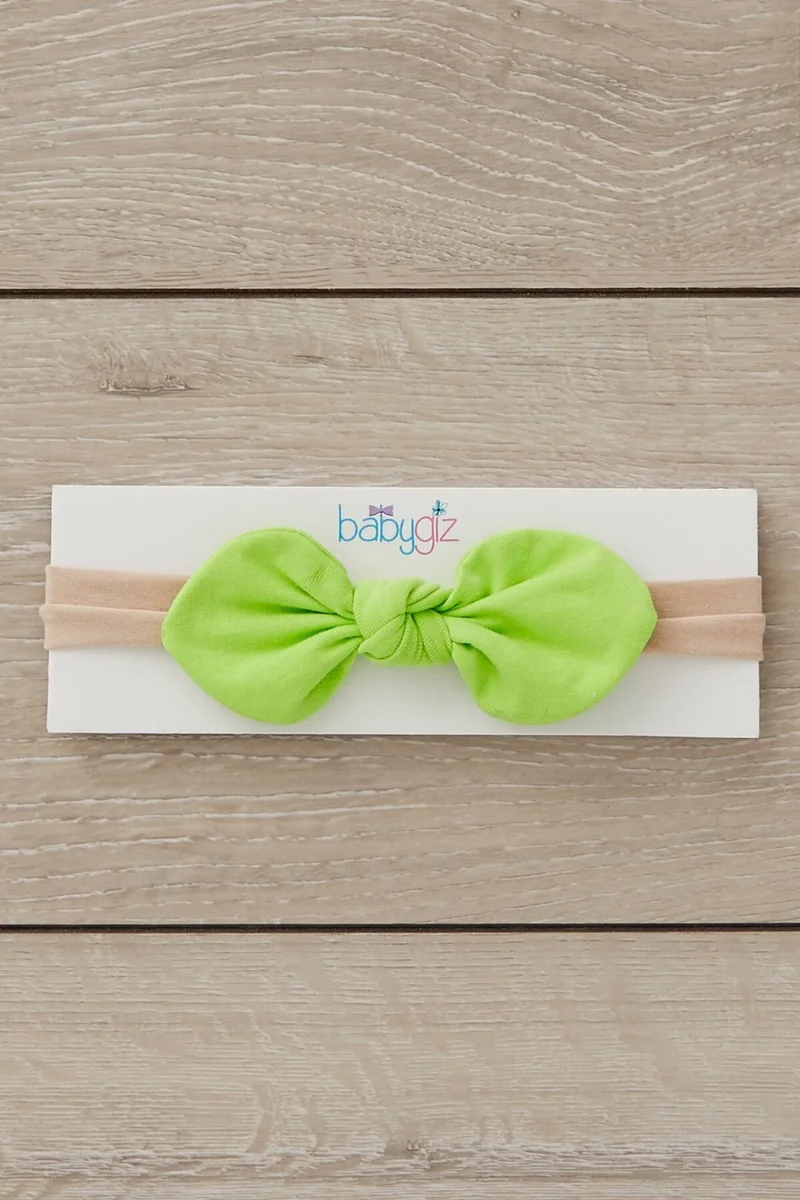 Babygiz Handmade Soft Style Thin Tied Natural Cotton Combed 2-Pack Baby Kids Girls Bandana Yellow Green