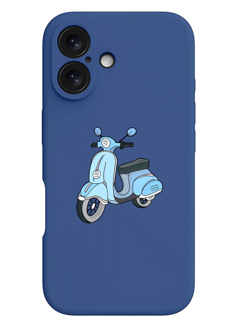 Theodor Protective Slim Fit Case Liquid Silicone Cover with Full Body Protection Anti-Scratch Shockproof Case For Apple iPhone 17 (Blue) Scooter - Image 1