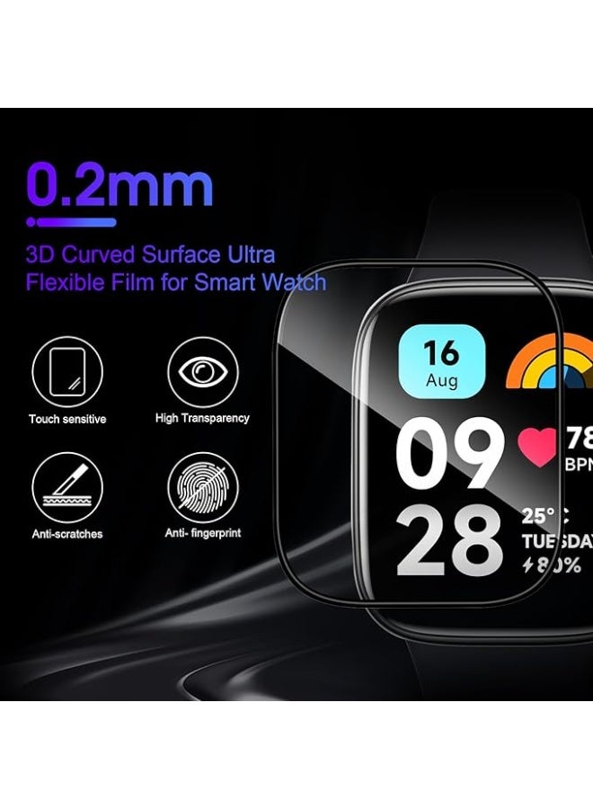 Screen Protector for Xiaomi Redmi Watch 3 Active / Redmi Watch 3 Lite, 3D Curved Soft Edge Protective Film (Not Glass), Anti-Scratch, Bubble-Free, Ultra Shatterproof, High Sensitivity Flexible Smartwatch Screen Guard - Image 2