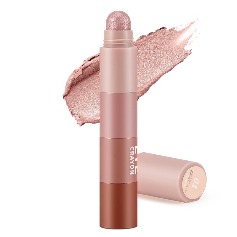 Apooliy 4 Color Eyeshadow PencilGlitter Eyeshadow StickCreamy Matte Eye Shadow PenFace  Eye Highlighter PenHighly Pigmented Crayon Nude Eyeshadow