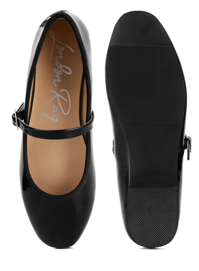 London Rag Black Classic Mary Jane Flats