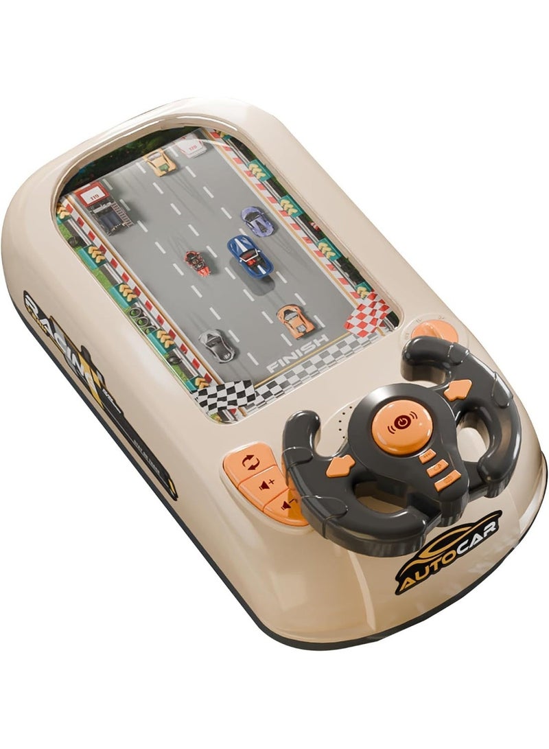 MAGIC VAULT عجلة قيادة سيارة مغامرة سباق، لعبة عجلة قيادة للأطفال مع 8 ألحان وأصوات محرك، ألعاب سباق سيارات محاكاة للأطفال مع صوت لعمر 3 سنوات فما فوق (كريم) - Image 1